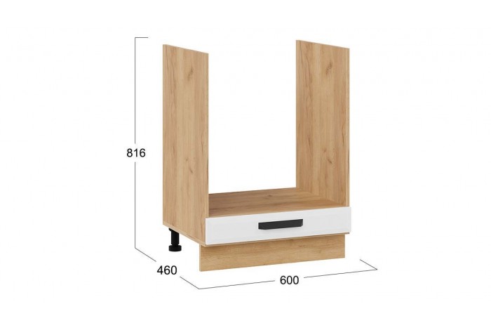 Кухонный гарнитур «Тиана» длиной 200 см со шкафом НБ Дуб Крафт золотой, Белый супермат