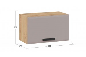 Кухонный гарнитур Тиана длиной 200 см со шкафом НБ Дуб Крафт золотой, Мокко супермат