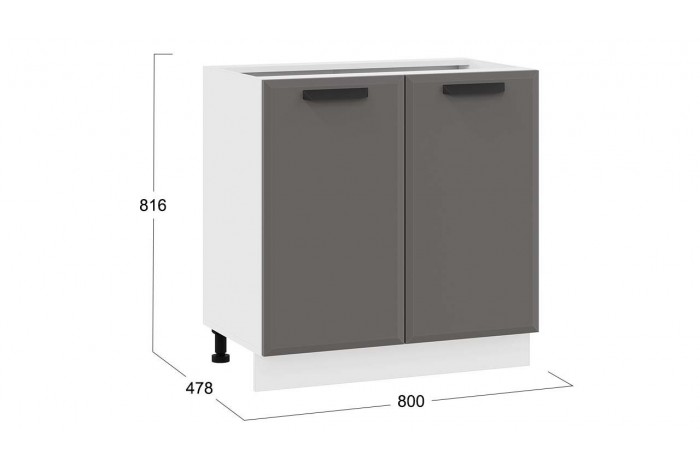 Кухонный гарнитур «Тиана» длиной 200 см Белый, Асфальт супермат