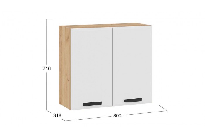 Кухонный гарнитур «Тиана» длиной 180 см Дуб Крафт золотой, Белый супермат, Мокко супермат