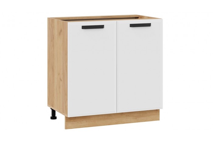 Кухонный гарнитур «Тиана» длиной 200 см со шкафом НБ Дуб Крафт золотой, Белый супермат