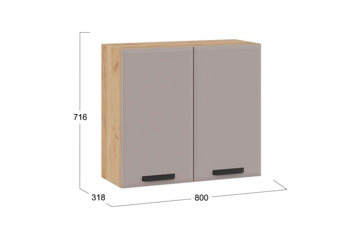 Кухонный гарнитур «Тиана» длиной 200 см со шкафом НБ Дуб Крафт золотой, Мокко супермат