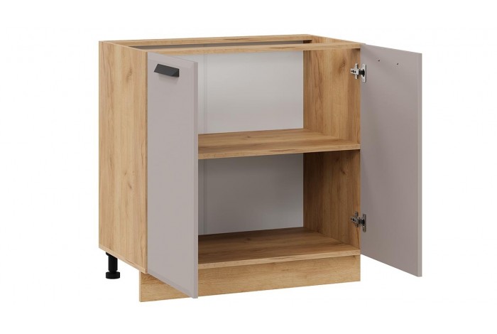 Кухонный гарнитур «Тиана» длиной 200 см со шкафом НБ Дуб Крафт золотой, Мокко супермат