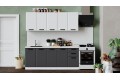 Кухонный гарнитур «Тиана» длиной 200 см Белый, Белый супермат, Асфальт супермат