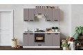Кухонный гарнитур «Тиана» длиной 200 см со шкафом НБ Белый, Мокко супермат