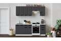 Кухонный гарнитур «Тиана» длиной 220 (160) см Белый, Асфальт супермат