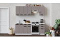 Кухонный гарнитур «Тиана» длиной 220 (160) см Белый, Мокко супермат