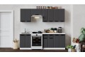 Кухонный гарнитур «Тиана» длиной 240 (180) см Белый, Асфальт супермат