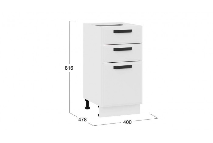 Кухонный гарнитур «Тиана» №1 350 см Белый, Белый супермат