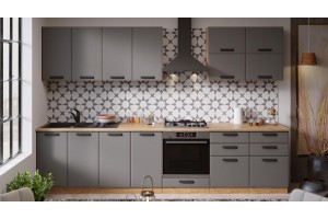 Кухонный гарнитур Тиана №4 320 см Дуб Крафт золотой, Асфальт супермат