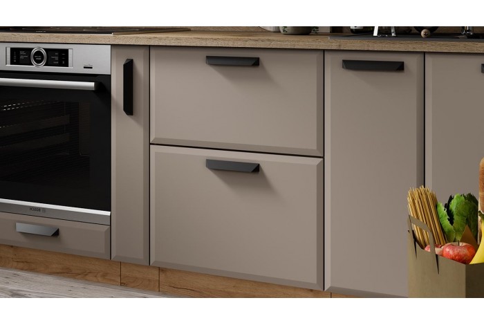 Кухонный гарнитур «Тиана» №6 320 см Дуб Крафт золотой, Мокко супермат