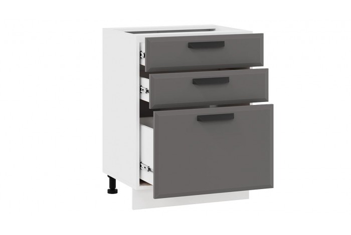 Кухонный гарнитур «Тиана» №7 Белый, Белый супермат, Асфальт супермат