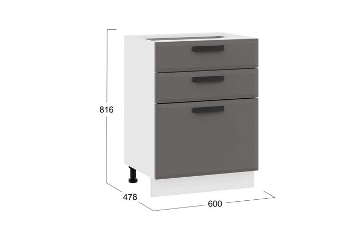 Кухонный гарнитур «Тиана» №7 Белый, Белый супермат, Асфальт супермат