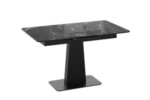 Стол обеденный Бридж Черный муар, Стекло глянцевое черный мрамор