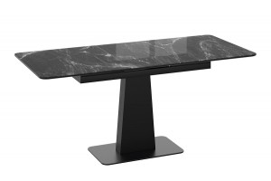 Стол обеденный Бридж Черный муар, Стекло глянцевое черный мрамор