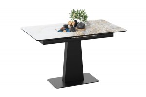 Стол обеденный Бридж Черный муар, Стекло глянцевое оникс