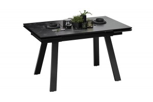 Стол обеденный Дэкстон Тип 1 Черный муар, Керамика матовая черный мрамор