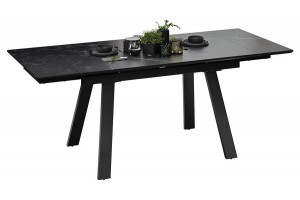 Стол обеденный Дэкстон Тип 1 Черный муар, Керамика матовая черный мрамор