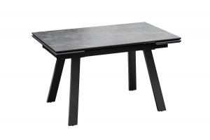 Стол обеденный Дэкстон Тип 1 Черный муар, Керамика матовая серый мрамор