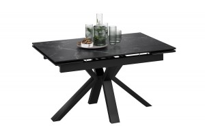 Стол обеденный Дерби Тип 1 Черный муар, Керамика матовая черный мрамор