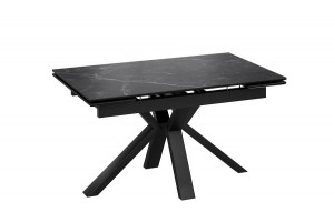 Стол обеденный Дерби Тип 1 Черный муар, Керамика матовая черный мрамор