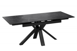 Стол обеденный Дерби Тип 1 Черный муар, Керамика матовая черный мрамор