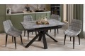 Стол обеденный «Дерби» Тип 1 Черный муар, Керамика матовая серый мрамор