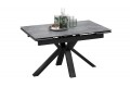 Стол обеденный «Дерби» Тип 1 Черный муар, Керамика матовая серый мрамор
