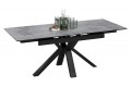 Стол обеденный «Дерби» Тип 1 Черный муар, Керамика матовая серый мрамор