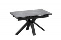 Стол обеденный «Дерби» Тип 1 Черный муар, Керамика матовая серый мрамор