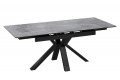 Стол обеденный «Дерби» Тип 1 Черный муар, Керамика матовая серый мрамор