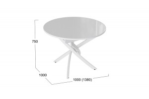 Стол обеденный Diamond Тип 3 Белый муар, Белый глянец