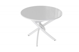 Стол обеденный Diamond Тип 3 Белый муар, Белый глянец