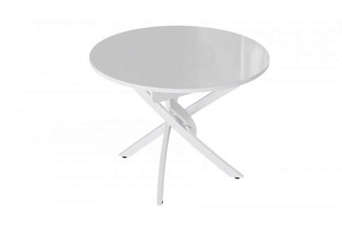 Стол обеденный «Diamond» Тип 3 - КМ+02.68.000.168 Белый муар, Белый глянец