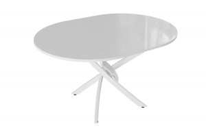 Стол обеденный Diamond Тип 3 Белый муар, Белый глянец
