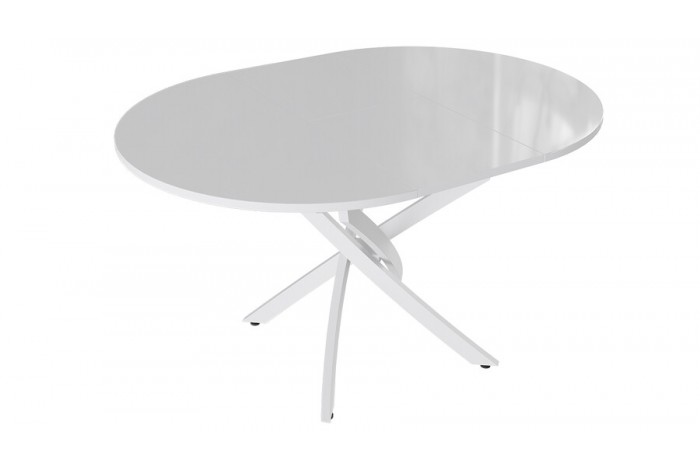 Стол обеденный «Diamond» Тип 3 - КМ+02.68.000.168 Белый муар, Белый глянец