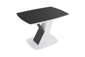 Стол обеденный Гарда Тип 1 Белый, Стекло матовое черный графит