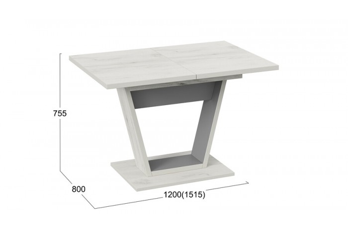 Стол обеденный «Гавана» Тип 1 Дуб Крафт белый, Серый графит