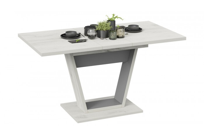 Стол обеденный «Гавана» Тип 1 Дуб Крафт белый, Серый графит