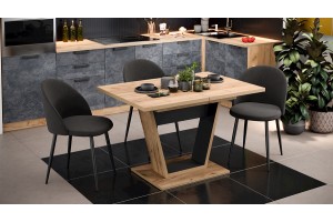 Стол обеденный Гавана Тип 1 Дуб Крафт золотой, Черный