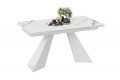 Стол обеденный «Гермес» Белый муар, Стекло глянцевое белый мрамор