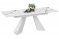 Стол обеденный «Гермес» Белый муар, Стекло глянцевое белый мрамор