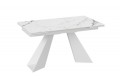 Стол обеденный «Гермес» Белый муар, Стекло глянцевое белый мрамор