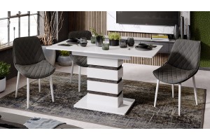 Стол обеденный Мадейра Тип 1 Белый глянец, Ателье темный