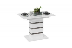 Стол обеденный Мадейра Тип 1 Белый глянец, Ателье темный