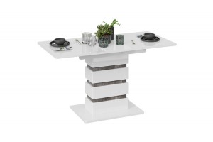 Стол обеденный Мадейра Тип 1 Белый глянец, Ателье темный
