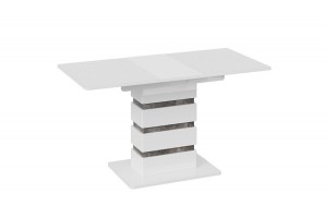 Стол обеденный Мадейра Тип 1 Белый глянец, Ателье темный