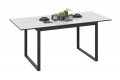 Стол обеденный «Маркус» Тип 1 Черный муар, Стекло белый мрамор