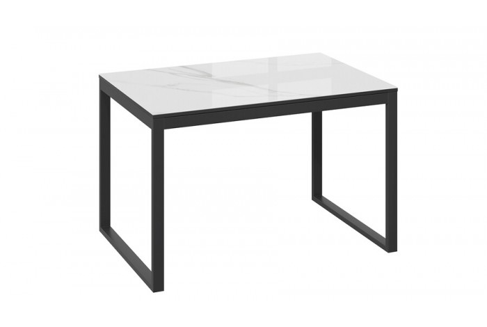 Стол обеденный «Маркус» Тип 1 Черный муар, Стекло белый мрамор