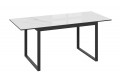 Стол обеденный «Маркус» Тип 1 Черный муар, Стекло белый мрамор